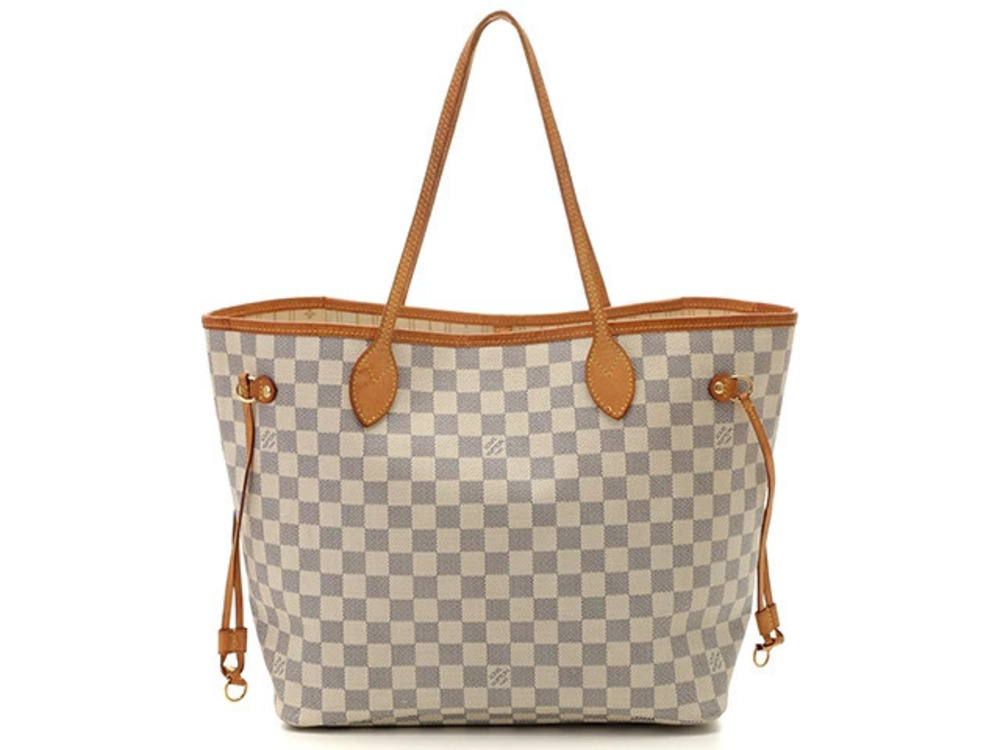 LOUIS VUITTON Bag Tote Neverfull Damier Azur White